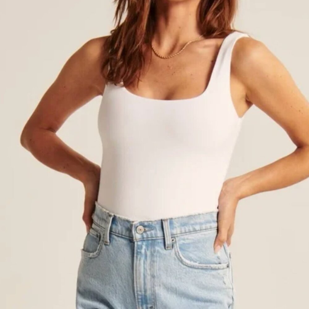 Abercrombie & Fitch Cotton Seamless Fabric Tank Bodysuit
